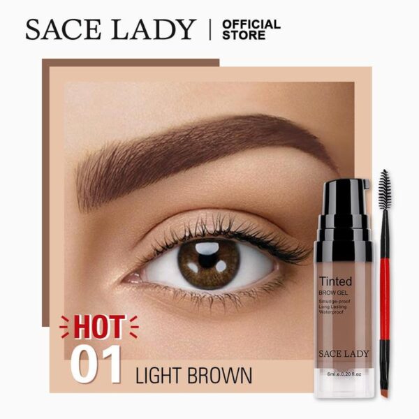 SACE LADY 3D Eyebrow Gel 6ml Lasting 24H Waterproof Smudge-proof Tinted Brow Cream Makeup Kit